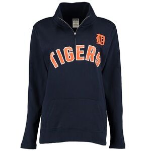 Detroit Tigers Navy & Orange Quarter-Zip Pullover